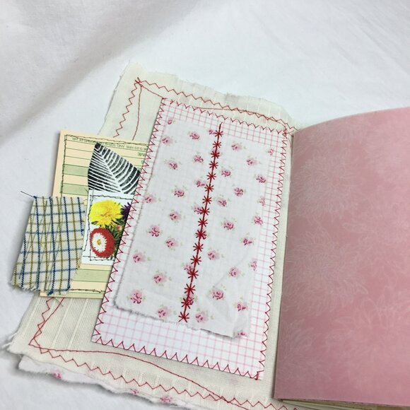 Writing Junk Journal Vintage Style Fabric Cover Diary Includes Ephemera No13 u - Picture 5 of 10